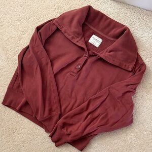 Abercrombie & FitchRust Red Button Polo Pullover